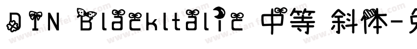 DIN Blackltalic 中等 斜体字体转换